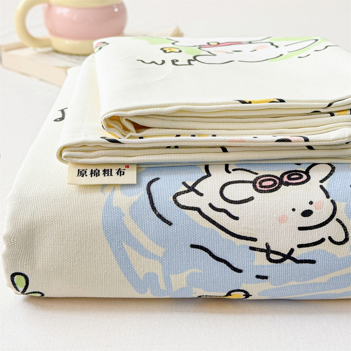 91家纺网 家纺一手货源 找家纺 名兮家居 2026春夏新款A类全棉纯棉老粗布床笠 床笠单件 休闲时光