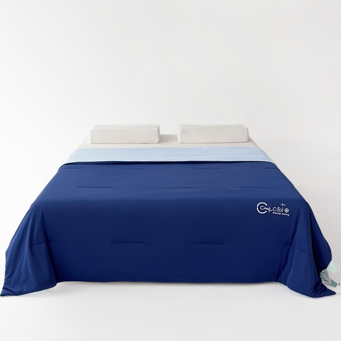 91家纺网 家纺一手货源 找家纺 蓝雀翎 2026新款凉感丝抗菌夏被 深睡蓝