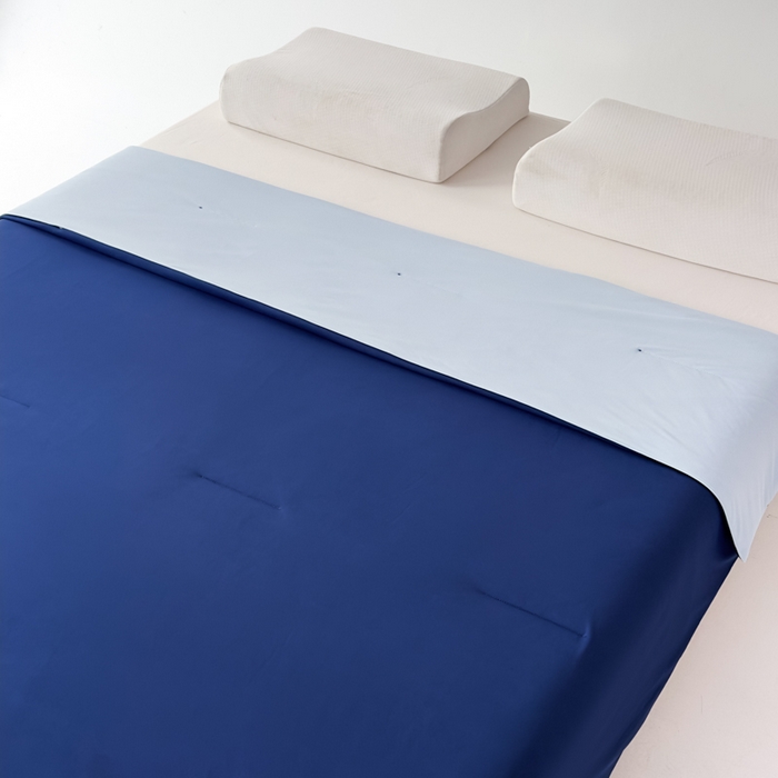 91家纺网 家纺一手货源 找家纺 蓝雀翎 2026新款凉感丝抗菌夏被 深睡蓝