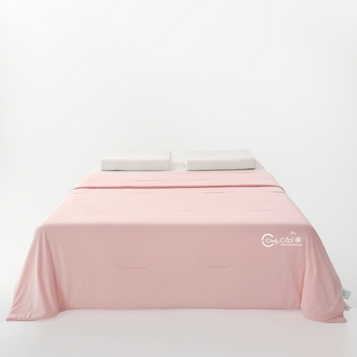 91家纺网 家纺一手货源 找家纺 蓝雀翎 2026新款凉感丝抗菌夏被 桔雾粉