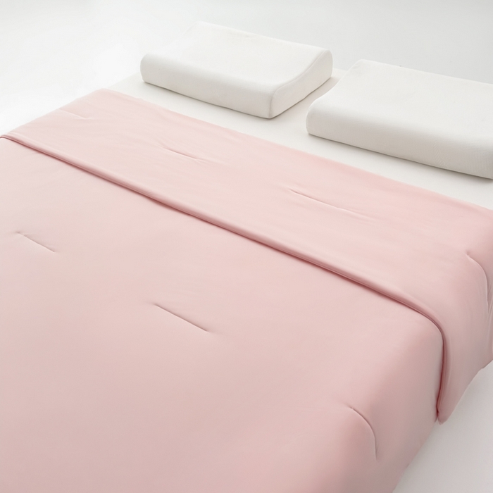 91家纺网 家纺一手货源 找家纺 蓝雀翎 2026新款凉感丝抗菌夏被 桔雾粉