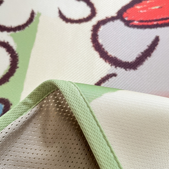 91家纺网 家纺一手货源 找家纺 桃子家居 2026新款正版授权miiiiichan大版数码印花1200D凉席三件套平铺床笠 冰感席miiiiichan-绿彩色波点狗