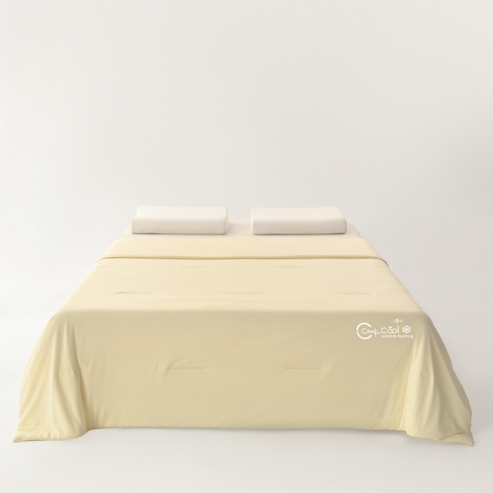 91家纺网 家纺一手货源 找家纺 蓝雀翎 2026新款凉感丝抗菌夏被 朦胧黄