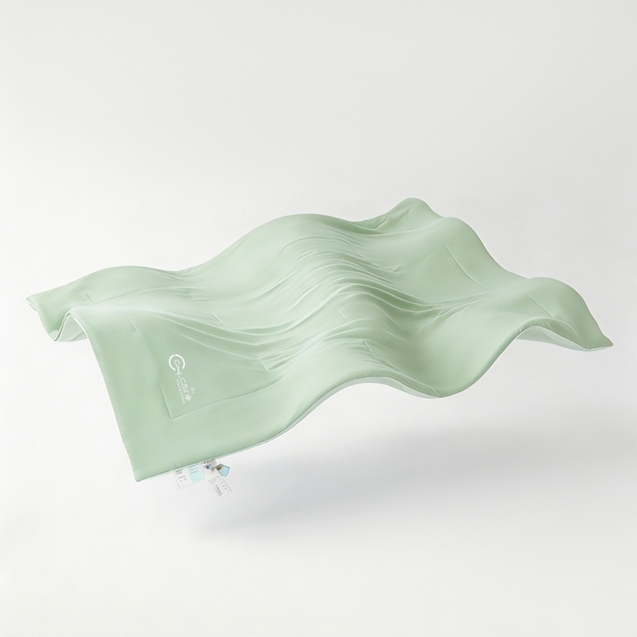 91家纺网 家纺一手货源 找家纺 蓝雀翎 2026新款凉感丝抗菌夏被 浅水绿