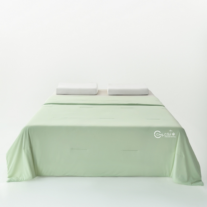 91家纺网 家纺一手货源 找家纺 蓝雀翎 2026新款凉感丝抗菌夏被 浅水绿