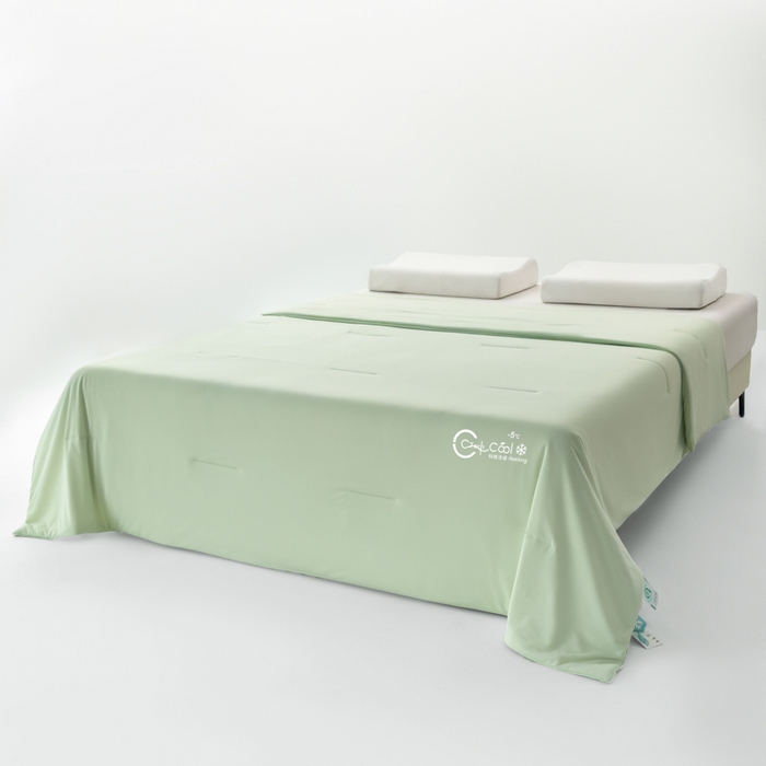 91家纺网 家纺一手货源 找家纺 蓝雀翎 2026新款凉感丝抗菌夏被 浅水绿