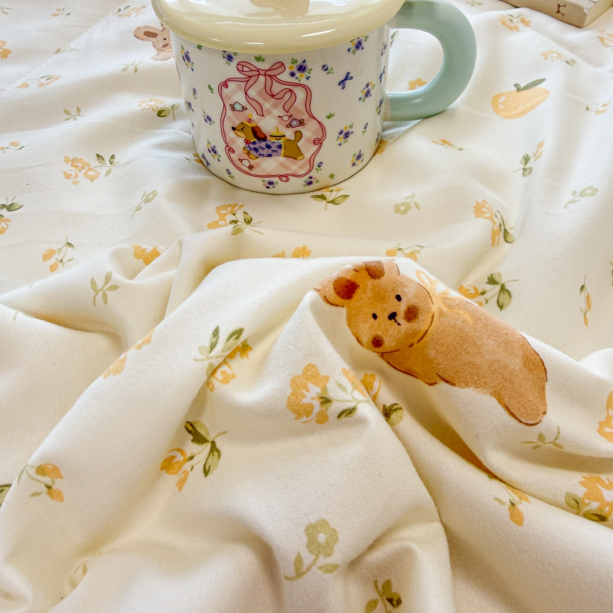 91家纺网 家纺一手货源 找家纺 慕尚家纺 2026新款乳胶凉席夏被空调被夏凉被套装组合 元气小熊