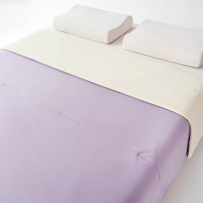 91家纺网 家纺一手货源 找家纺 蓝雀翎 2026新款凉感丝抗菌夏被 柔云紫