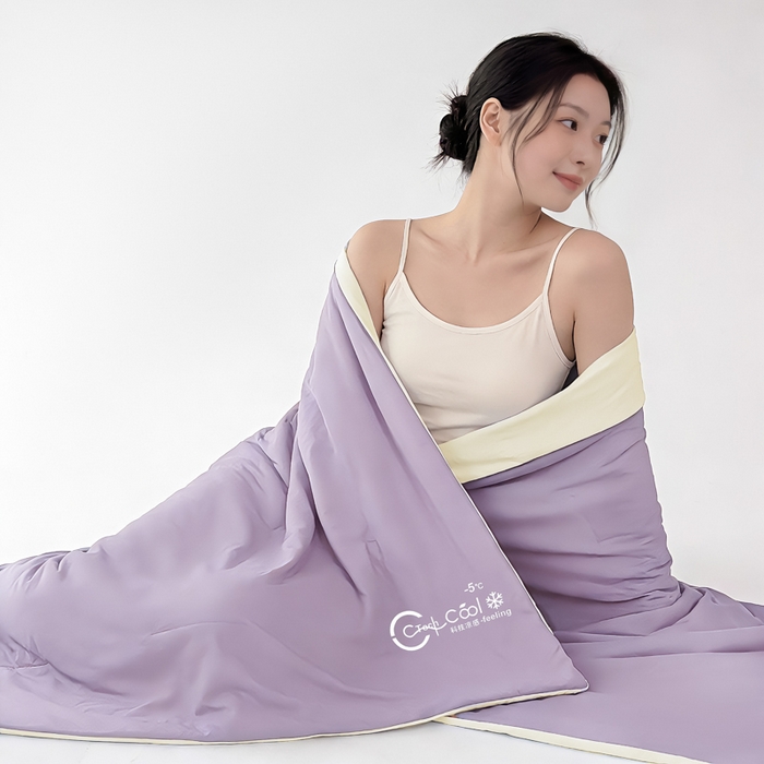 91家纺网 家纺一手货源 找家纺 蓝雀翎 2026新款凉感丝抗菌夏被 柔云紫