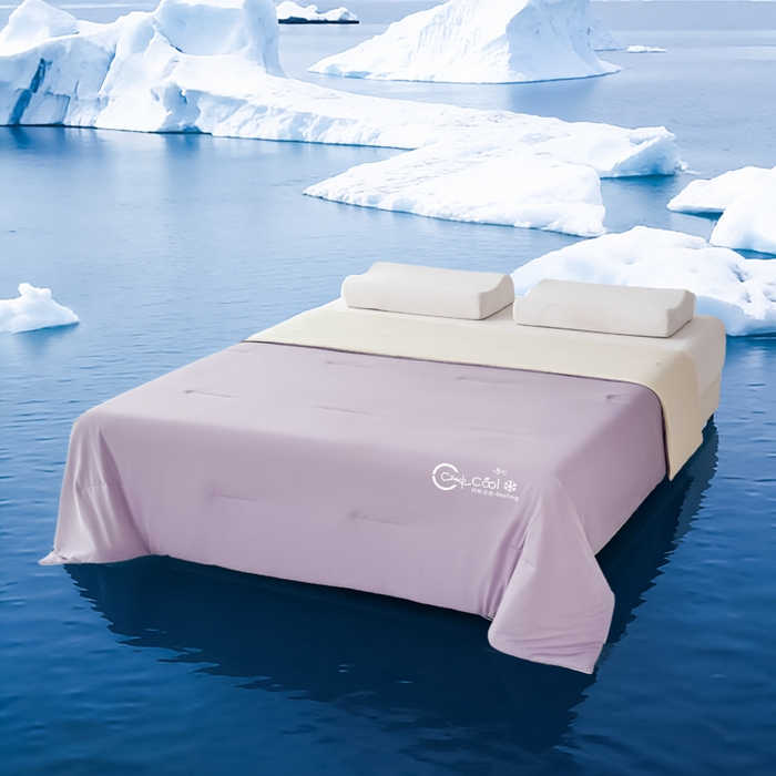 91家纺网 家纺一手货源 找家纺 蓝雀翎 2026新款凉感丝抗菌夏被 柔云紫