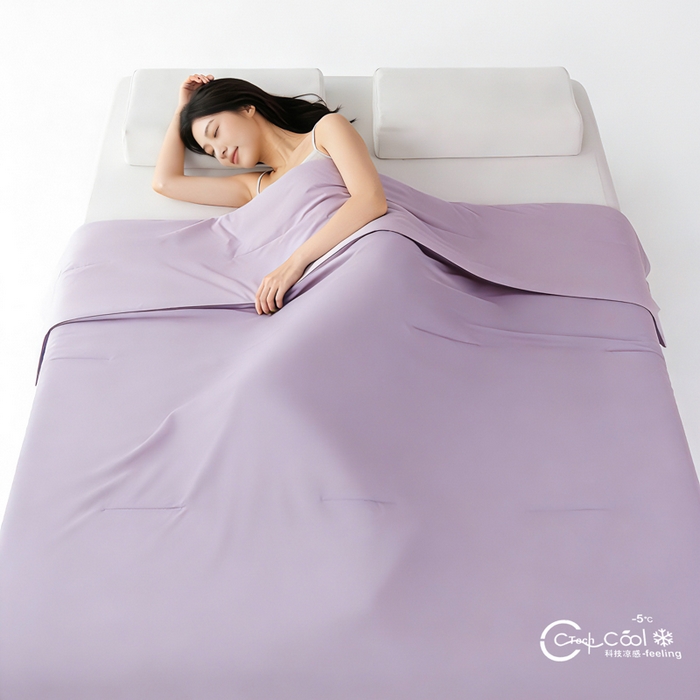 91家纺网 家纺一手货源 找家纺 蓝雀翎 2026新款凉感丝抗菌夏被 柔云紫