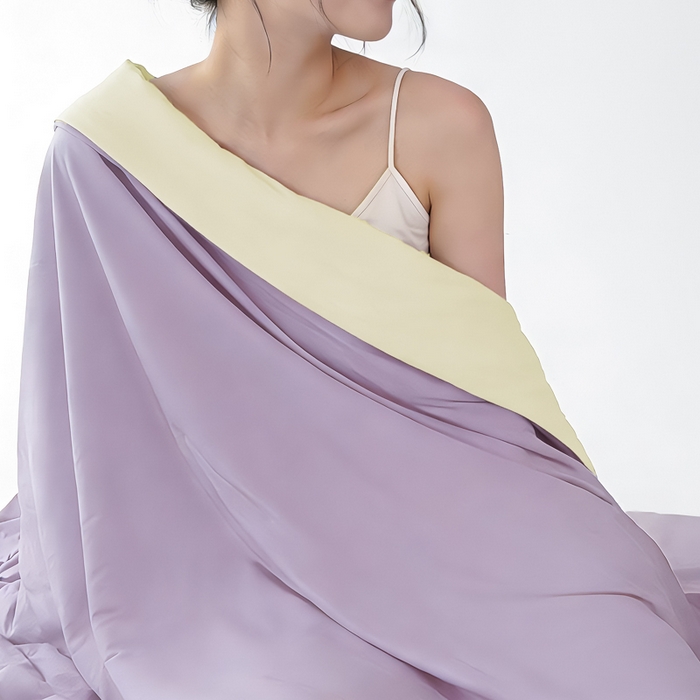 91家纺网 家纺一手货源 找家纺 蓝雀翎 2026新款凉感丝抗菌夏被 柔云紫