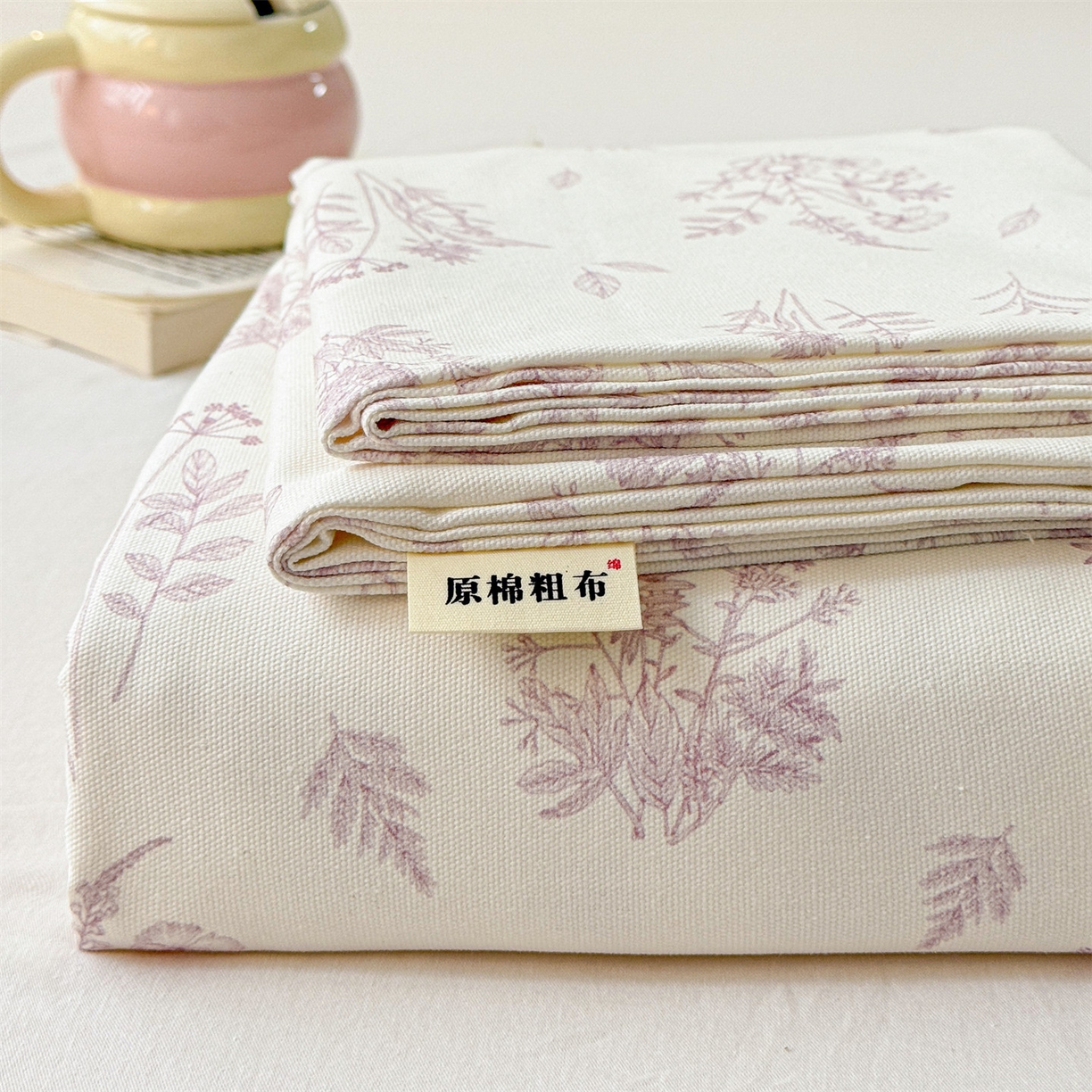 91家纺网 家纺一手货源 找家纺 名兮家居 2026春夏新款A类全棉纯棉老粗布床笠 床笠单件 紫雾