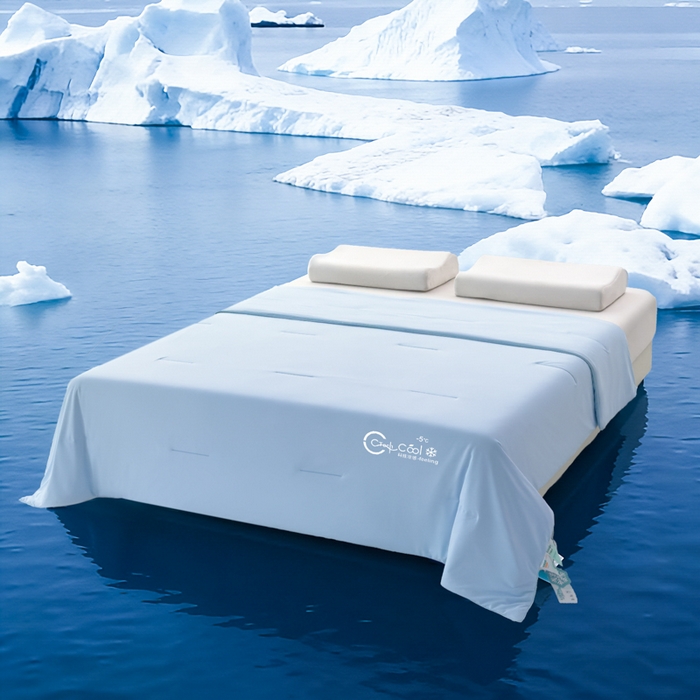 91家纺网 家纺一手货源 找家纺 蓝雀翎 2026新款凉感丝抗菌夏被 天空蓝