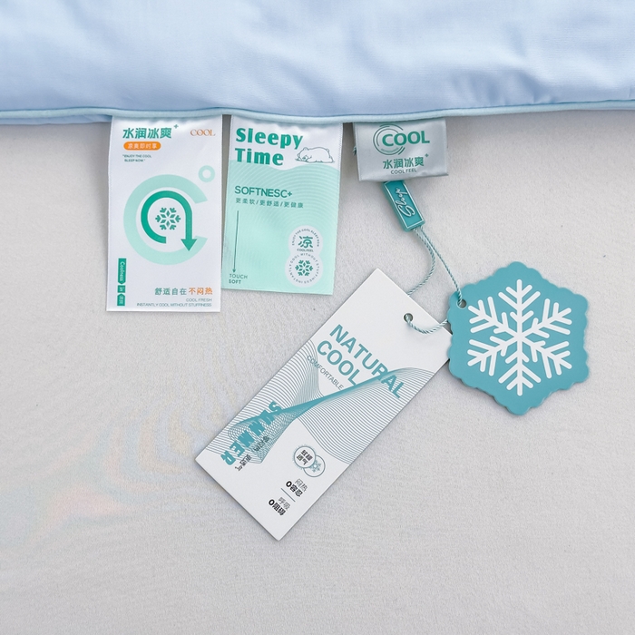 91家纺网 家纺一手货源 找家纺 蓝雀翎 2026新款凉感丝抗菌夏被 天空蓝