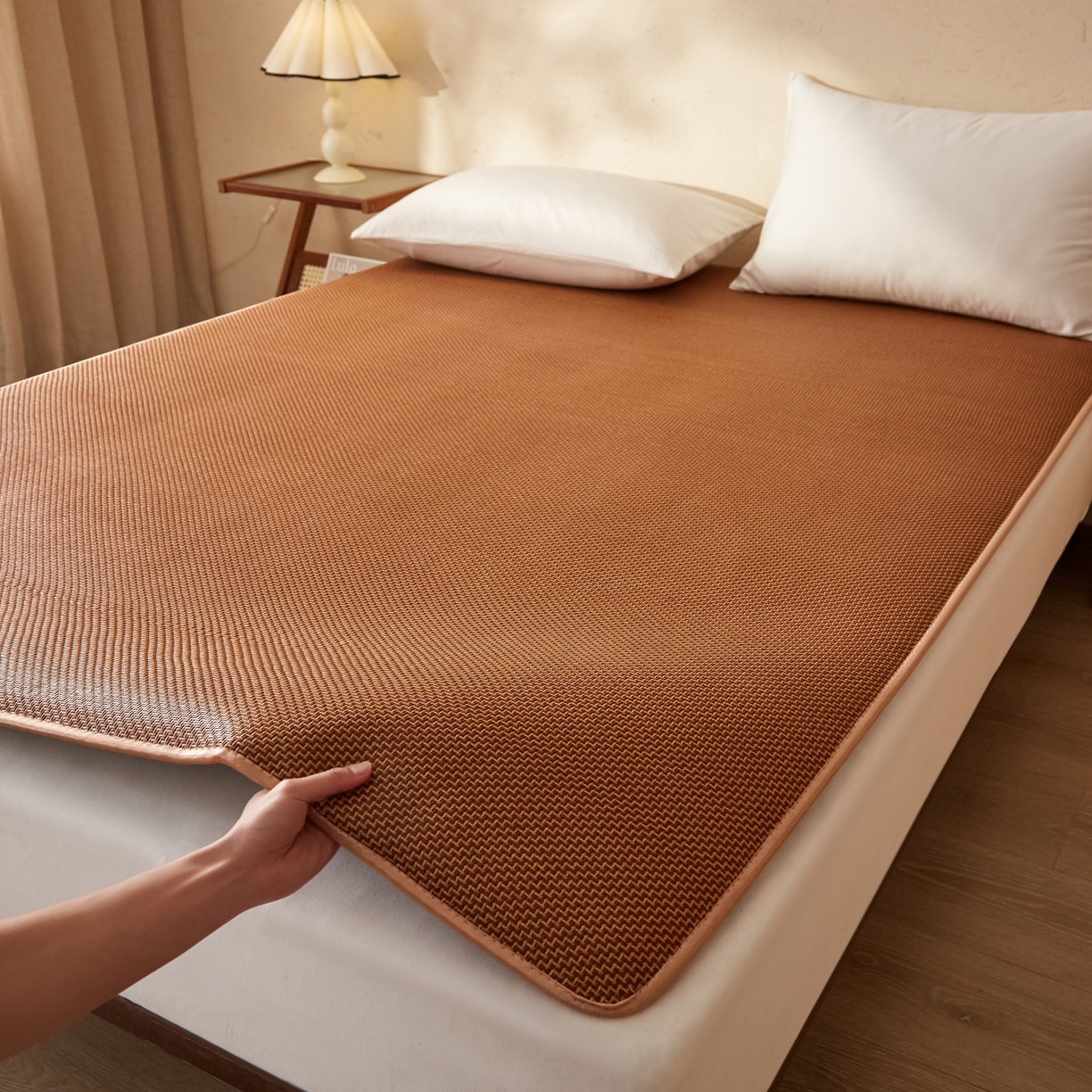 91家纺网 家纺一手货源 找家纺 （总）缦吉 2026新款藤席冰藤凉席多功能床垫榻榻米床护垫床褥双人加厚垫