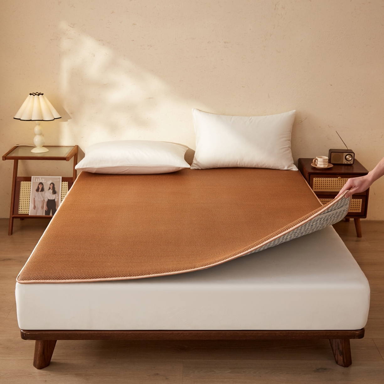 91家纺网 家纺一手货源 找家纺 （总）缦吉 2026新款藤席冰藤凉席多功能床垫榻榻米床护垫床褥双人加厚垫