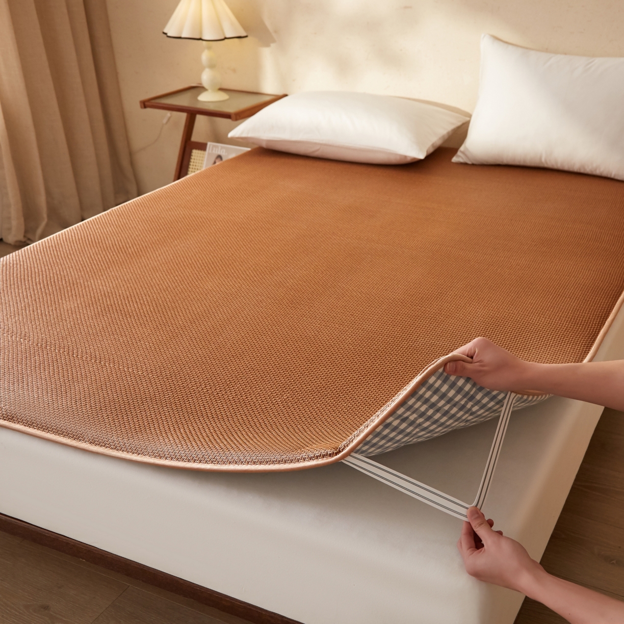 91家纺网 家纺一手货源 找家纺 （总）缦吉 2026新款藤席冰藤凉席多功能床垫榻榻米床护垫床褥双人加厚垫