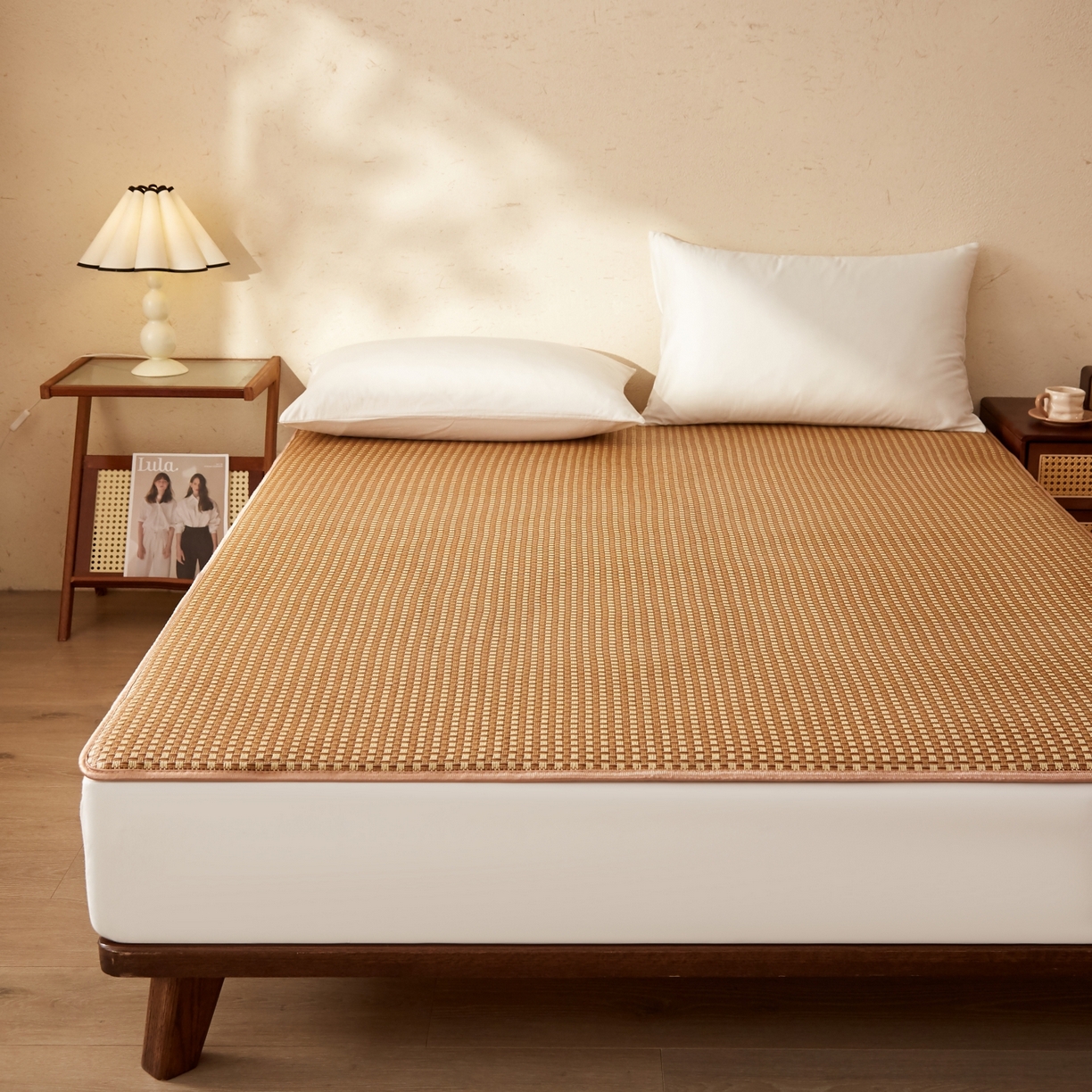91家纺网 家纺一手货源 找家纺 缦吉 2026新款藤席冰藤凉席多功能床垫榻榻米床护垫床褥双人加厚垫 玉米格