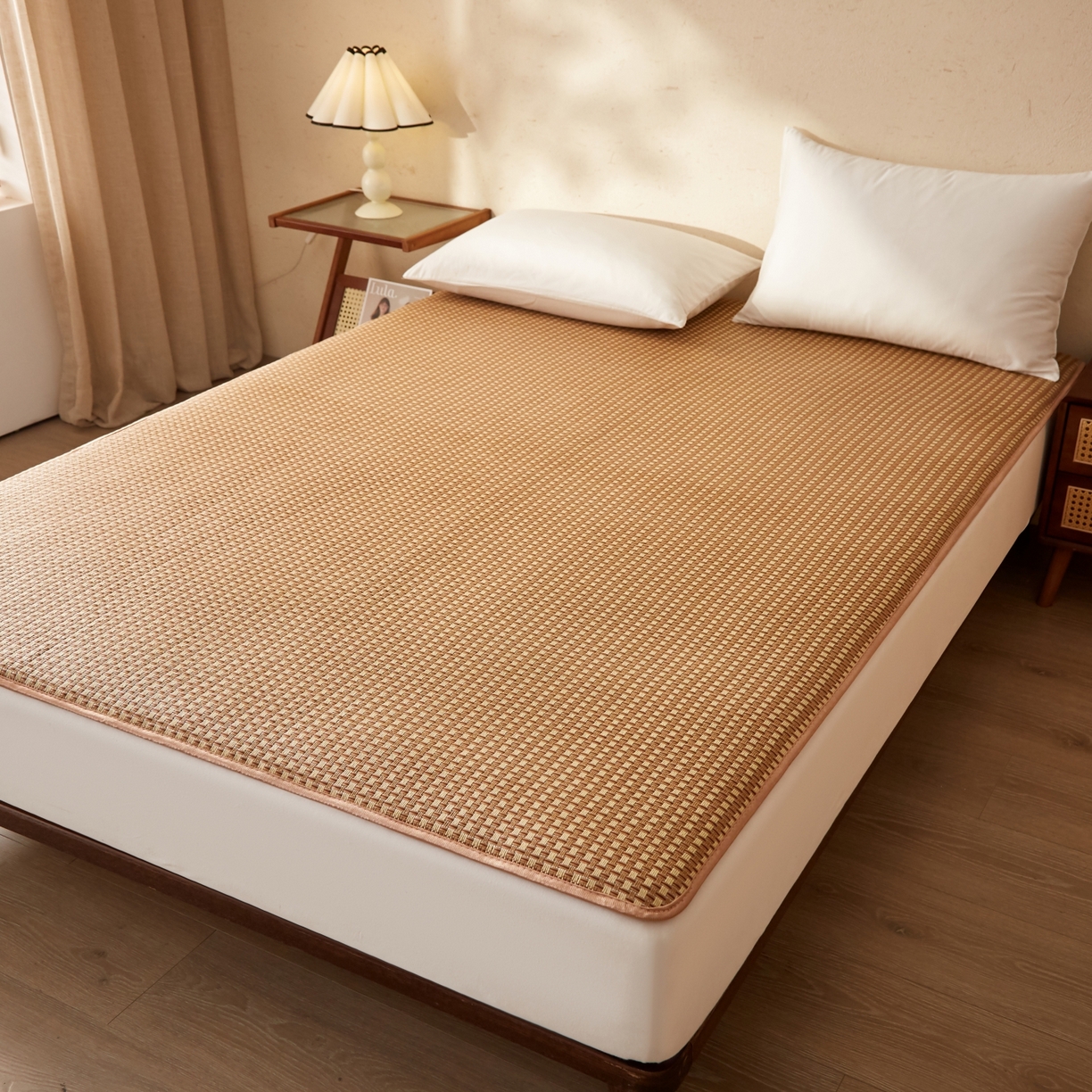 91家纺网 家纺一手货源 找家纺 缦吉 2026新款藤席冰藤凉席多功能床垫榻榻米床护垫床褥双人加厚垫 玉米格
