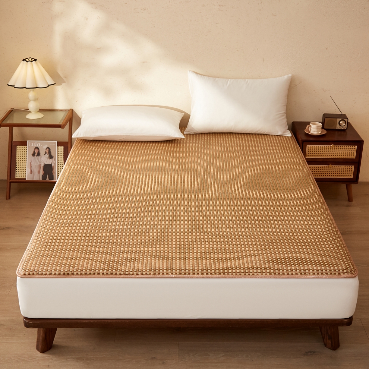 91家纺网 家纺一手货源 找家纺 缦吉 2026新款藤席冰藤凉席多功能床垫榻榻米床护垫床褥双人加厚垫 玉米格