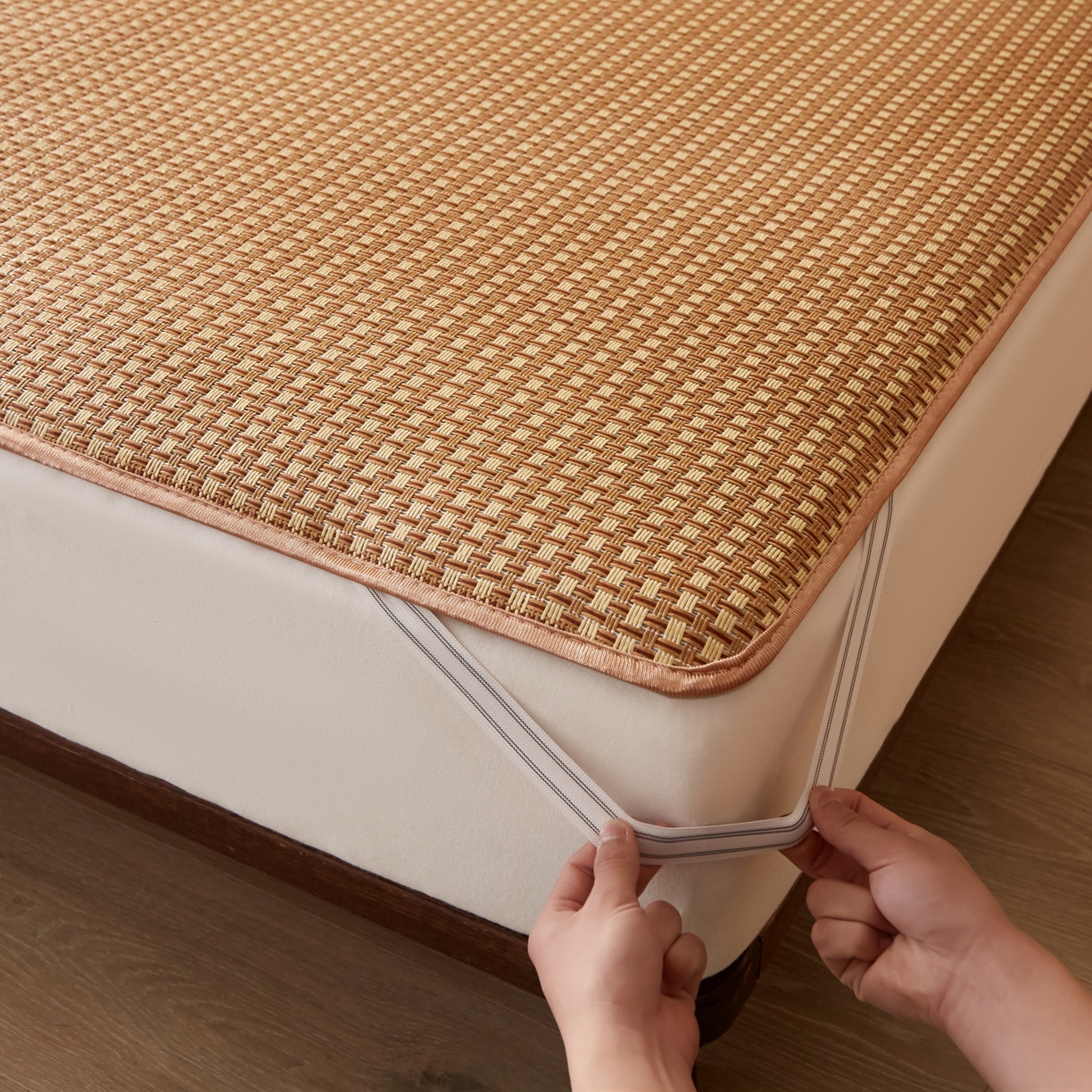 91家纺网 家纺一手货源 找家纺 缦吉 2026新款藤席冰藤凉席多功能床垫榻榻米床护垫床褥双人加厚垫 玉米格