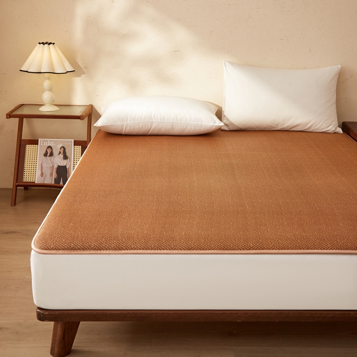 91家纺网 家纺一手货源 找家纺 缦吉 2026新款藤席冰藤凉席多功能床垫榻榻米床护垫床褥双人加厚垫 饼干花