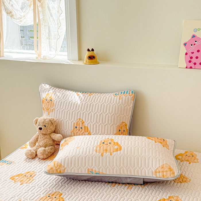 91家纺网 家纺一手货源 找家纺 慕尚家纺 2026新款乳胶凉席夏被空调被夏凉被套装组合 芝士饼干