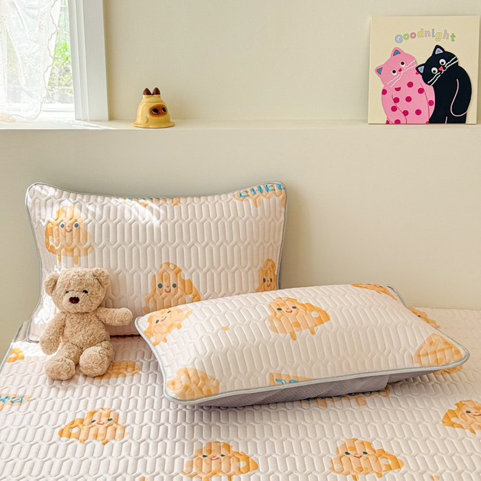 91家纺网 家纺一手货源 找家纺 慕尚家纺 2026新款乳胶凉席夏被空调被夏凉被套装组合 芝士饼干