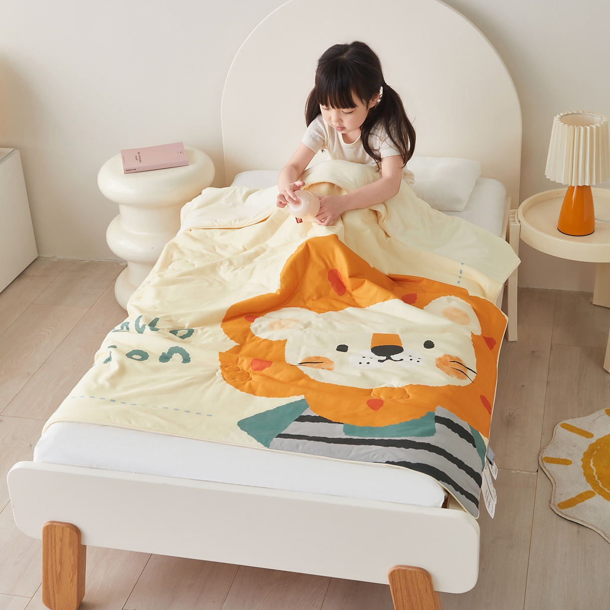 荷马之梦 2026新款凉凉萌宠—原创卡通针织凉感山茶蚕丝儿童双感夏被夏凉被空调被 小狮子王