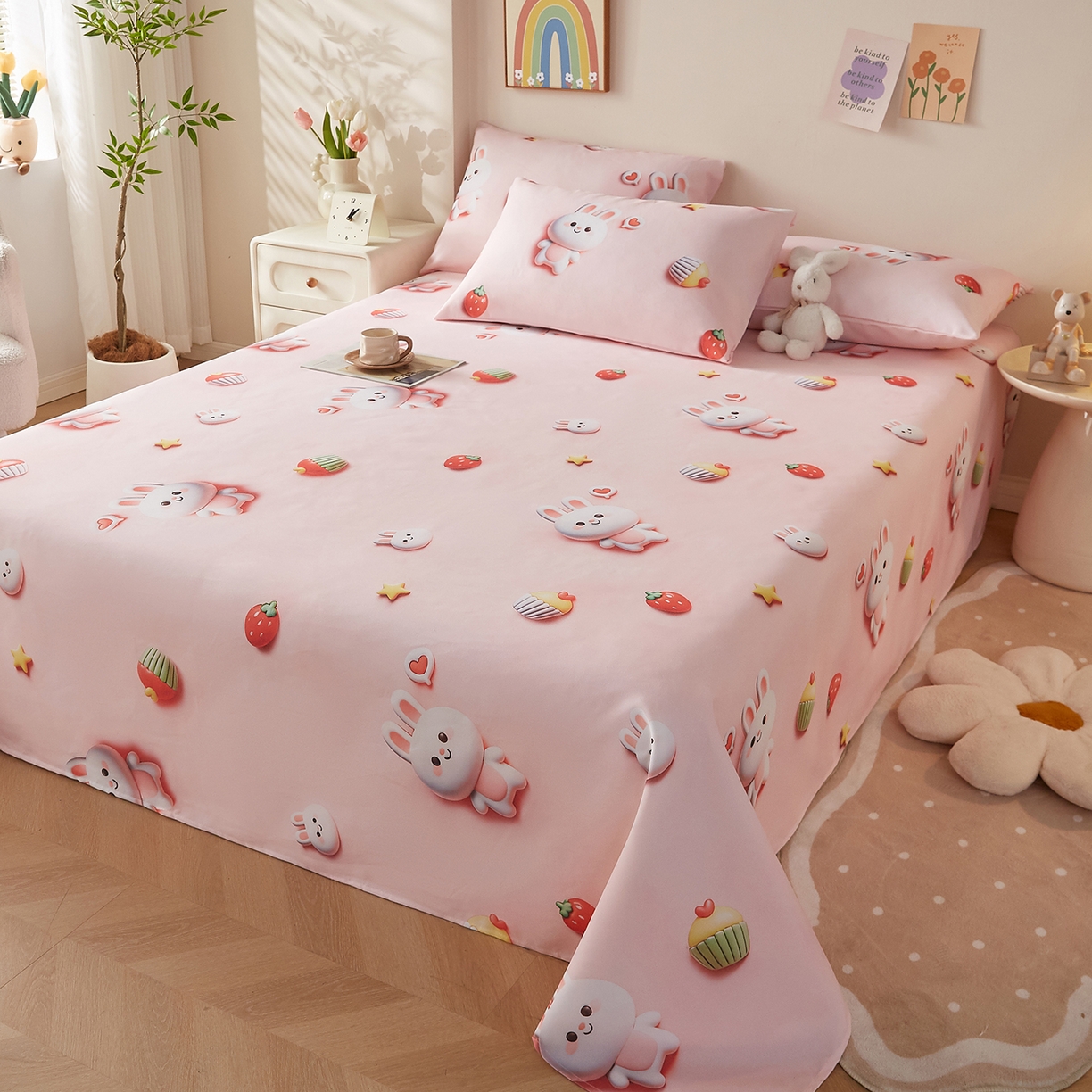 91家纺网 家纺一手货源 找家纺 （总）家品罗兰 2026新款数码印花5D加厚老粗布床单单件双人家用特厚被单三件套学生宿舍床单凉席