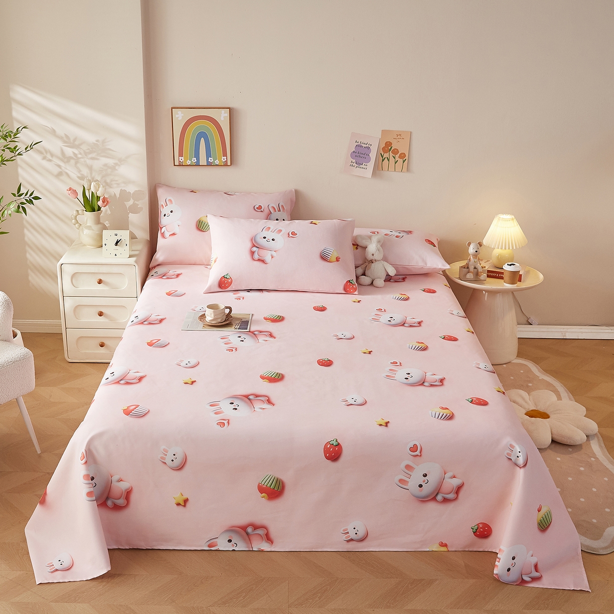 91家纺网 家纺一手货源 找家纺 （总）家品罗兰 2026新款数码印花5D加厚老粗布床单单件双人家用特厚被单三件套学生宿舍床单凉席