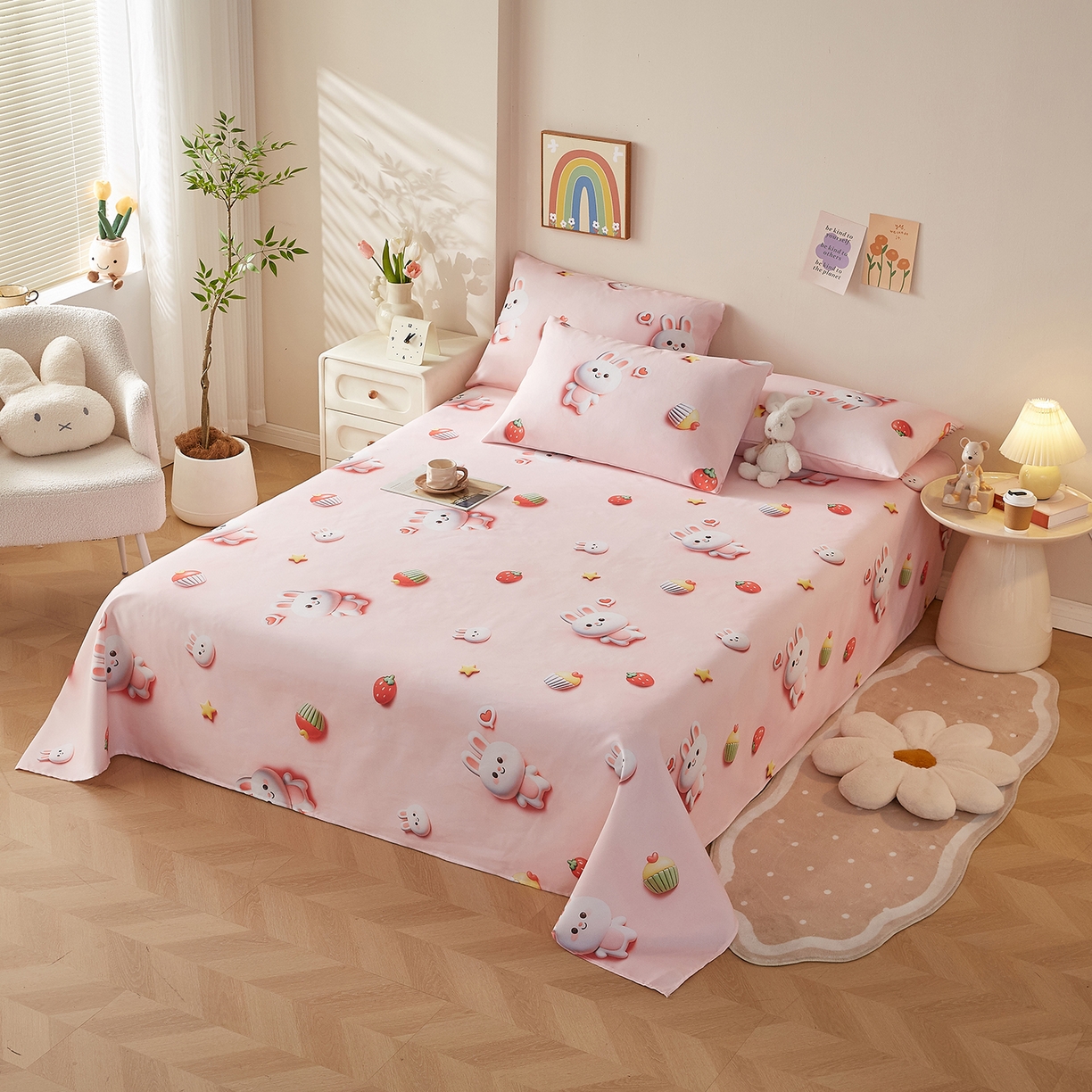 91家纺网 家纺一手货源 找家纺 （总）家品罗兰 2026新款数码印花5D加厚老粗布床单单件双人家用特厚被单三件套学生宿舍床单凉席