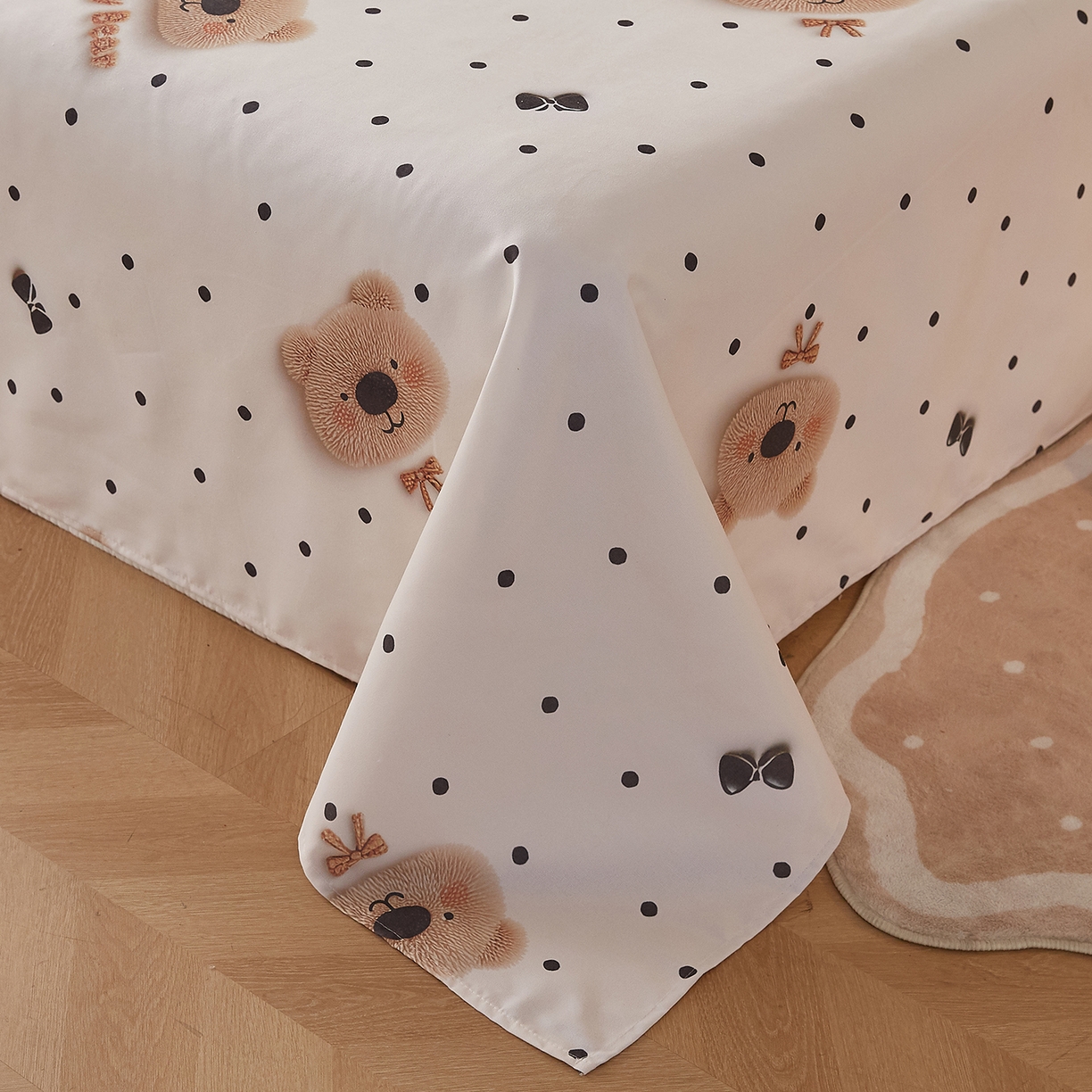 91家纺网 家纺一手货源 找家纺 家品罗兰 2026新款数码印花5D加厚老粗布床单单件双人家用特厚被单三件套学生宿舍床单凉席 欢乐熊