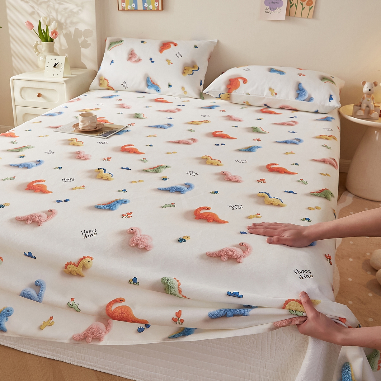 91家纺网 家纺一手货源 找家纺 家品罗兰 2026新款数码印花5D加厚老粗布床单单件双人家用特厚被单三件套学生宿舍床单凉席 彩萌龙园