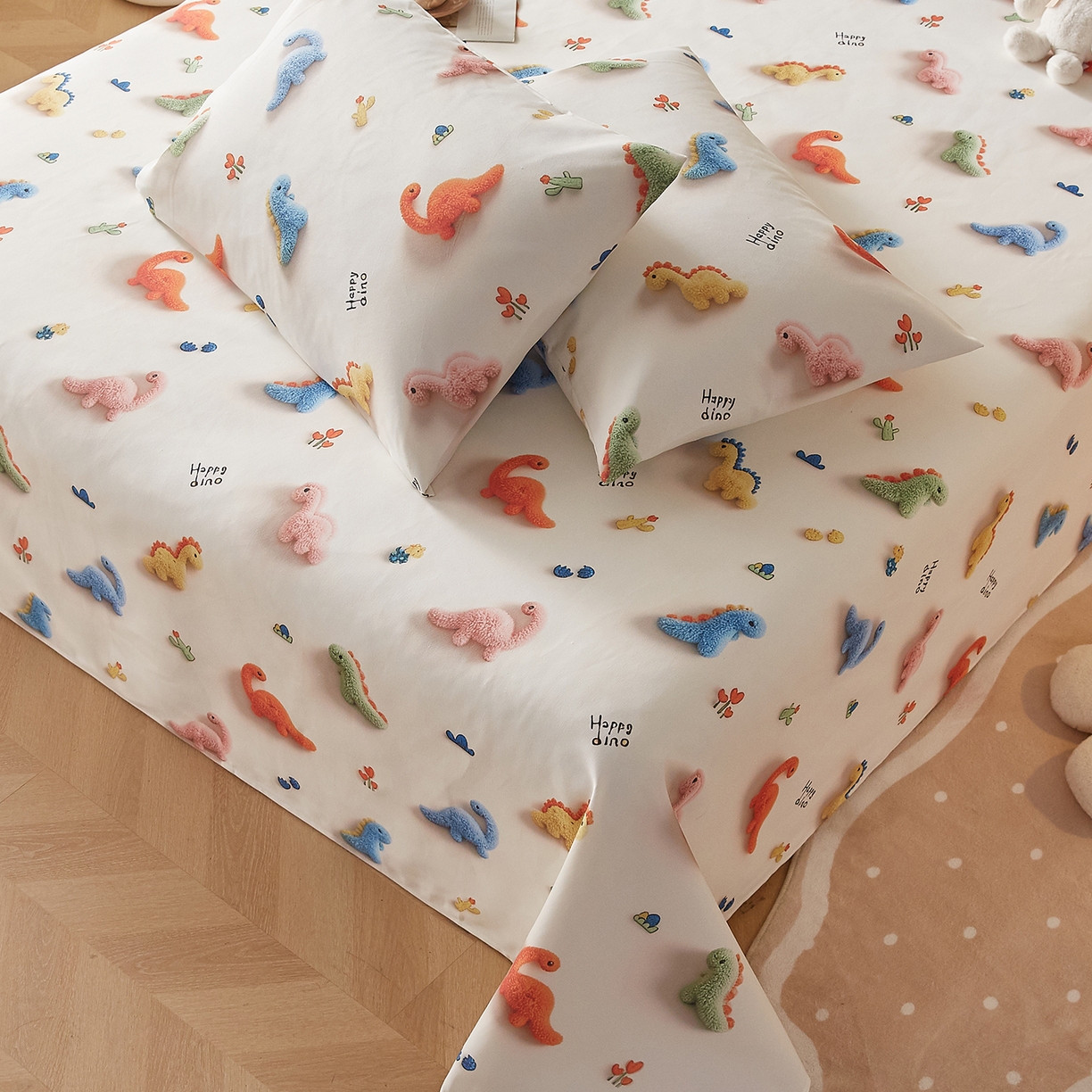 91家纺网 家纺一手货源 找家纺 家品罗兰 2026新款数码印花5D加厚老粗布床单单件双人家用特厚被单三件套学生宿舍床单凉席 彩萌龙园