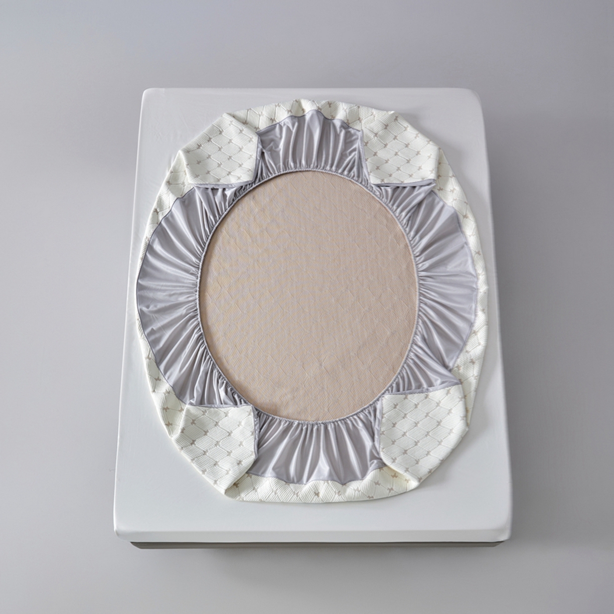 91家纺网 家纺一手货源 找家纺 满座家居 2026新款乙纶高冰凉感高分子PE凉席床笠款冰丝席三件套 锦驭