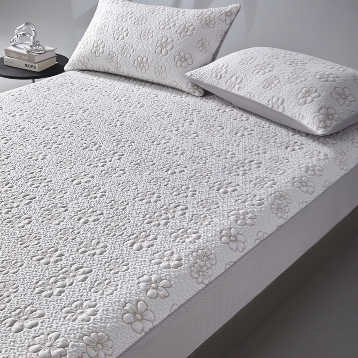 91家纺网 家纺一手货源 找家纺 满座家居 2026新款乙纶高冰凉感高分子PE凉席床笠款冰丝席三件套 朝禾