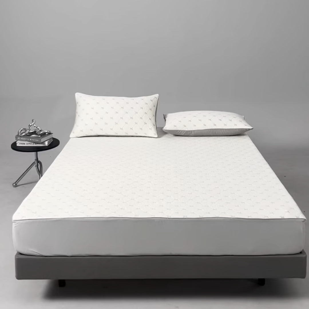 91家纺网 家纺一手货源 找家纺 满座家居 2026新款乙纶高冰凉感高分子PE凉席床笠款冰丝席三件套 锦驭