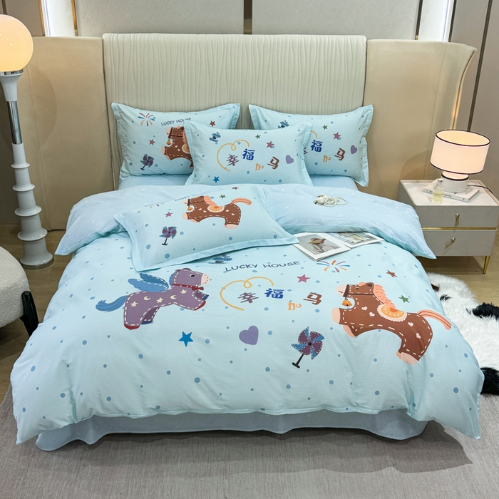 91家纺网 家纺一手货源 找家纺 （总）红日子纺织品 2026新款13070全棉纯棉数码印花大版印花四件套