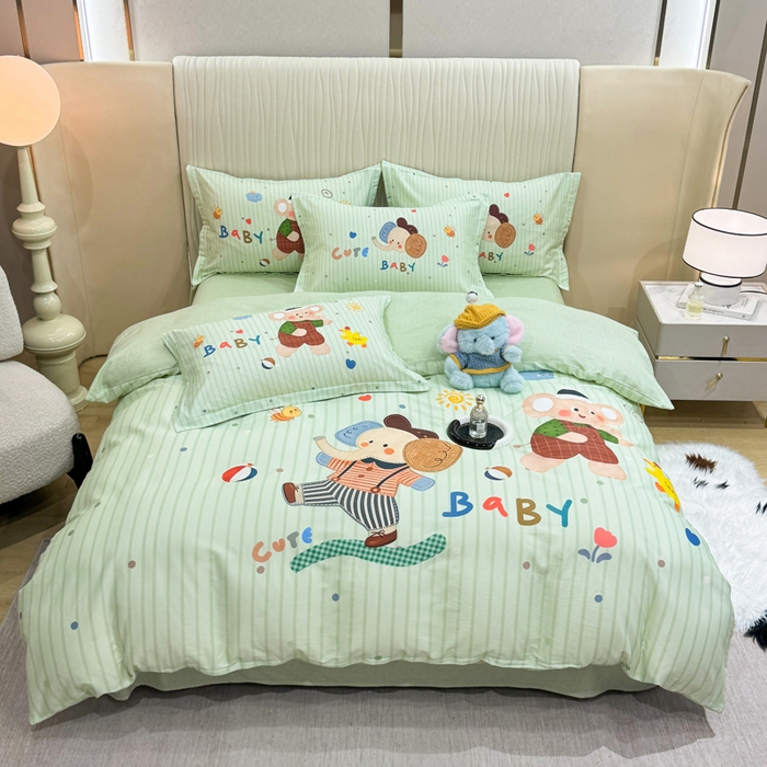 91家纺网 家纺一手货源 找家纺 （总）红日子纺织品 2026新款13070全棉纯棉数码印花大版印花四件套