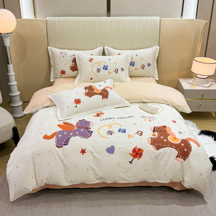 91家纺网 家纺一手货源 找家纺 （总）红日子纺织品 2026新款13070全棉纯棉数码印花大版印花四件套