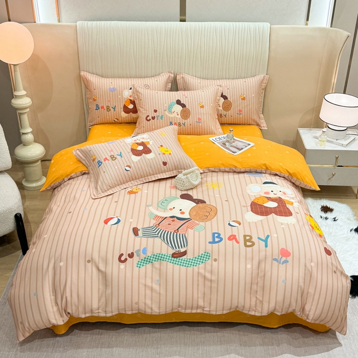 91家纺网 家纺一手货源 找家纺 （总）红日子纺织品 2026新款13070全棉纯棉数码印花大版印花四件套