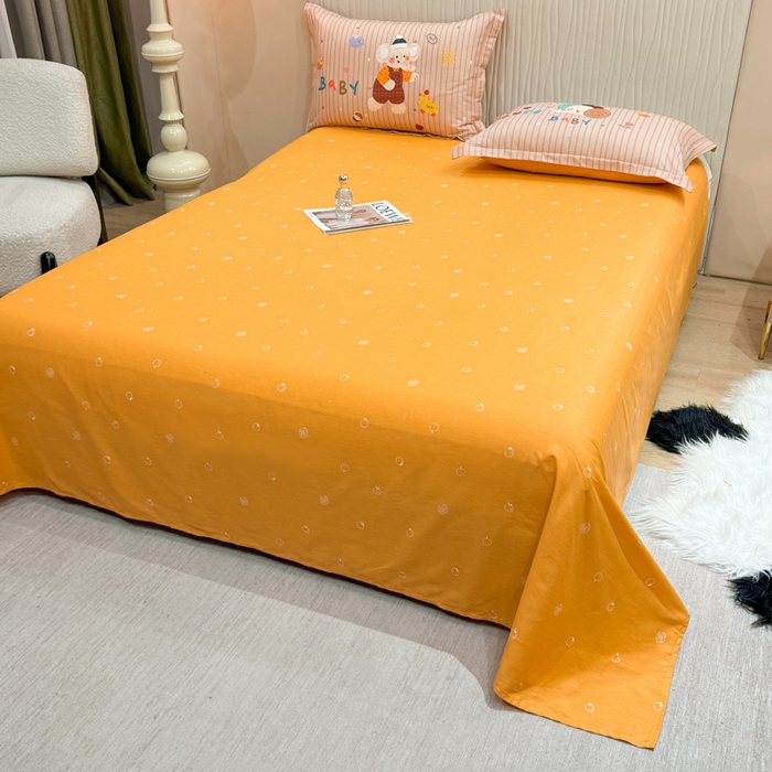 91家纺网 家纺一手货源 找家纺 红日子纺织品 2026新款13070全棉纯棉数码印花大版印花四件套 小象乐园-桔