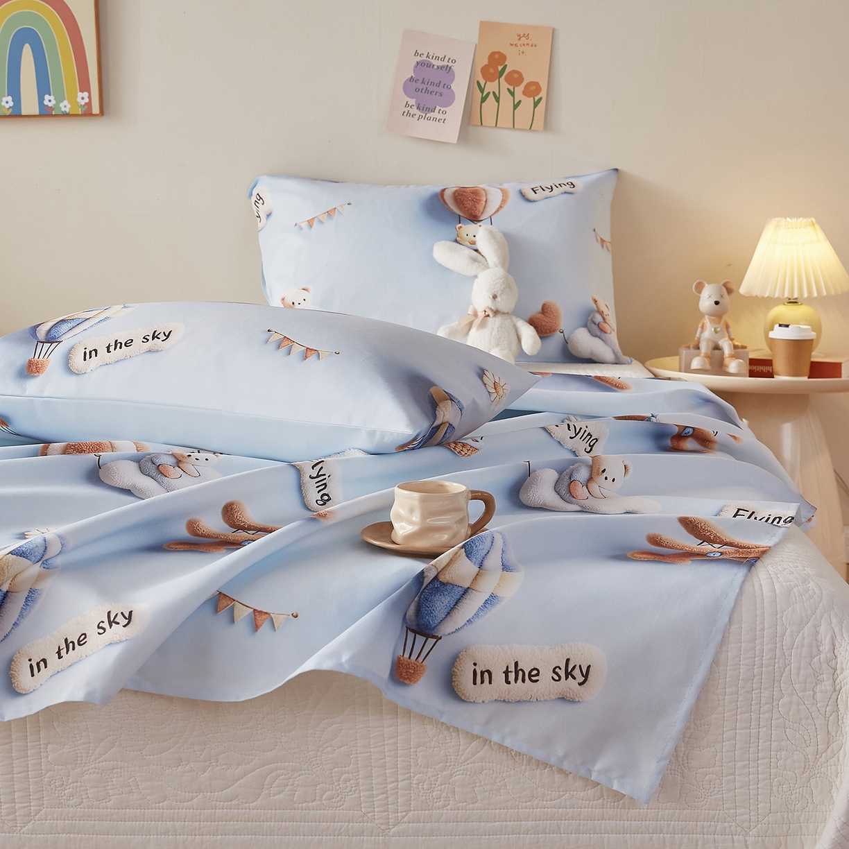 91家纺网 家纺一手货源 找家纺 家品罗兰 2026新款数码印花5D加厚老粗布床单单件双人家用特厚被单三件套学生宿舍床单凉席 飞行中队