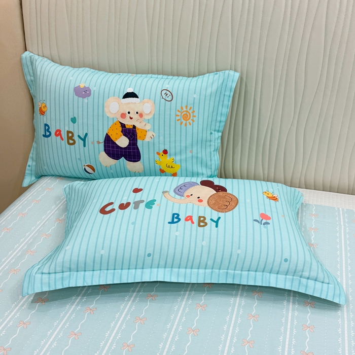 91家纺网 家纺一手货源 找家纺 红日子纺织品 2026新款13070全棉纯棉数码印花大版印花四件套 小象乐园-蓝