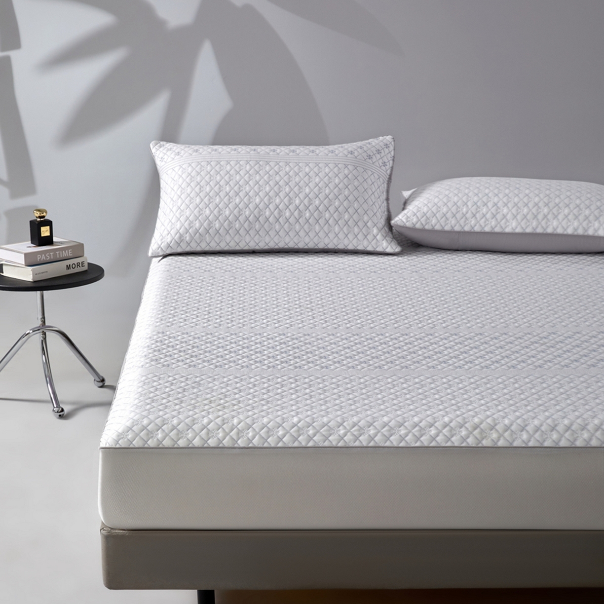 91家纺网 家纺一手货源 找家纺 （总）满座家居 2026新款乙纶高冰凉感高分子PE凉席床笠款冰丝席三件套