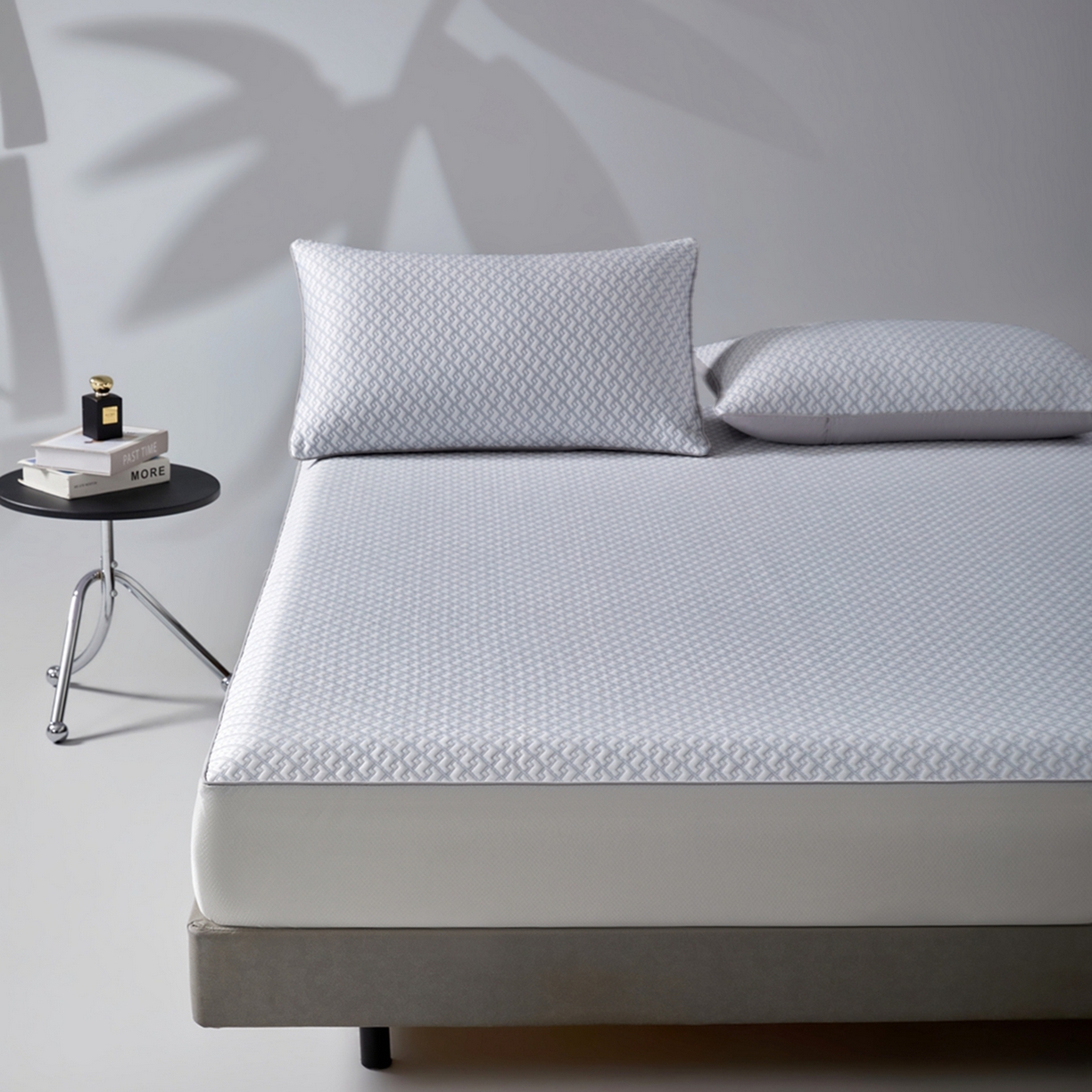 91家纺网 家纺一手货源 找家纺 （总）满座家居 2026新款乙纶高冰凉感高分子PE凉席床笠款冰丝席三件套