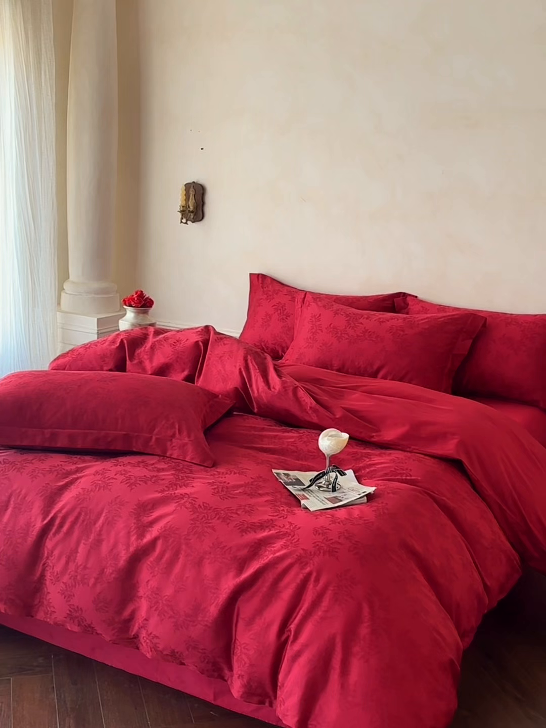 91家纺网 家纺一手货源 找家纺 （总）ONE TWO ONE 121 2026新款100s长绒棉全棉纯棉床上用品结婚四件套刺绣款-落日女神