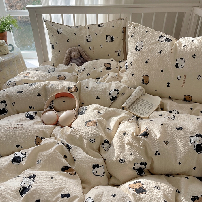 91家纺网 家纺一手货源 找家纺 （总）贝扬思家纺 2026新款高品质A类泡芙纱普通款四件套-110g-(软软糯糯小红书推荐~)